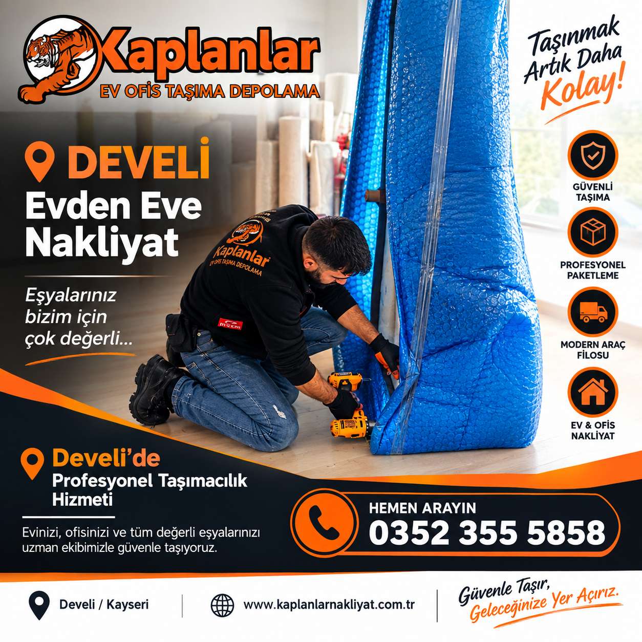 Develi Evden Eve Nakliyat Kaplanlar Nakliyat-Kayseri Evden Eve Nakliyat KAPLANLAR ® Ev Taşıma 0541 173 38 38